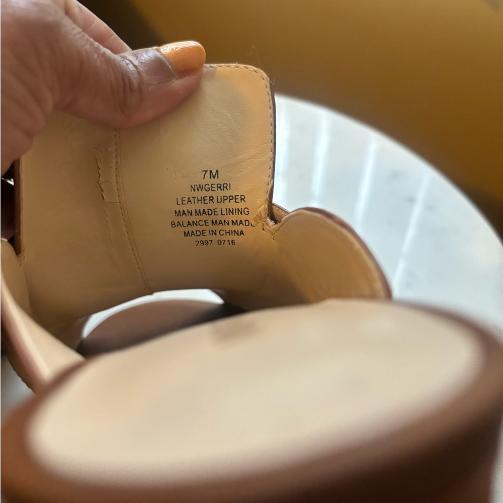 WORN ONCE Nine West Cognac mules (7) - Picture 6 of 8